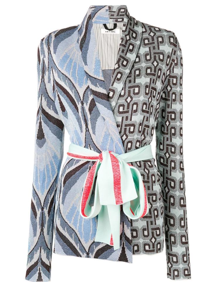 Circus Hotel Contrast Print Blazer - Blue