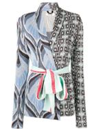 Circus Hotel Contrast Print Blazer - Blue