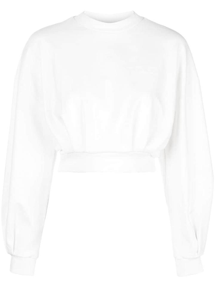 Fila Crew Neck Cropped Sweatshirt - White