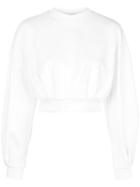 Fila Crew Neck Cropped Sweatshirt - White