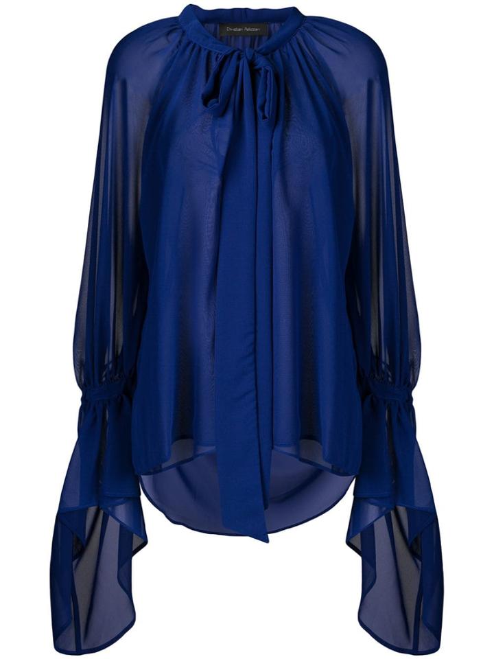 Christian Pellizzari Tie Neck Blouse - Blue