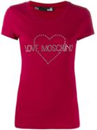 Love Moschino Embellished Logo T-shirt - Red