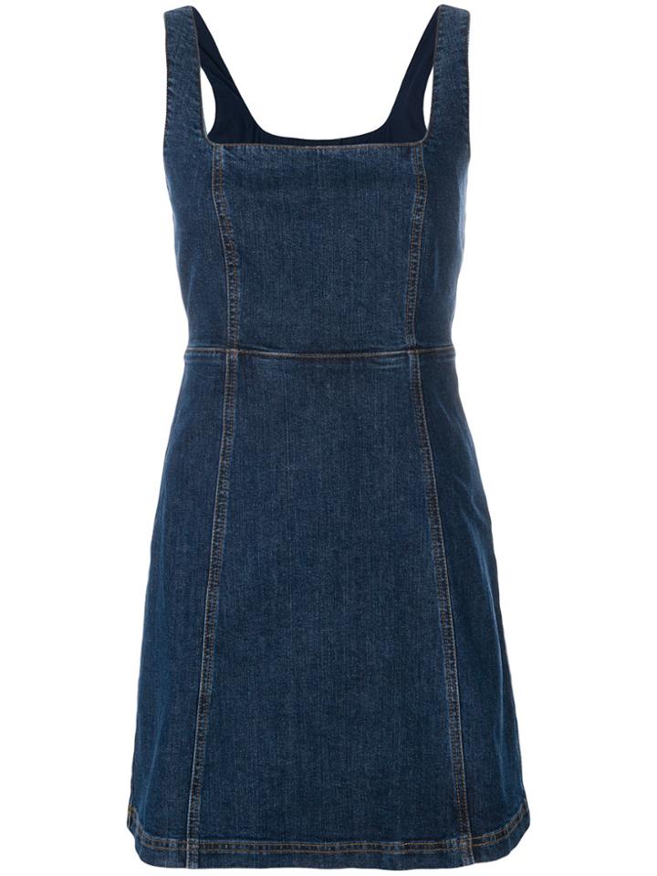Alexa Chung Denim Pinafore Dress - Blue