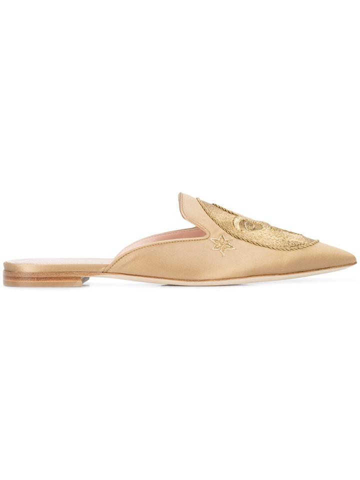 Alberta Ferretti Star And Moon Mules - Yellow & Orange