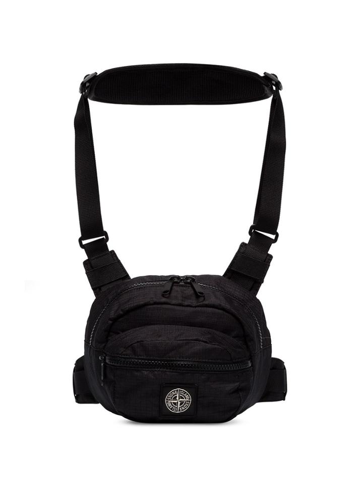 Stone Island Logo Patch Harness Bag - Black