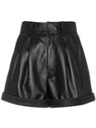 Saint Laurent High-waisted Leather Shorts - Black