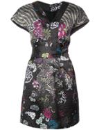Natori Tie Waist Patterned Dress - Black
