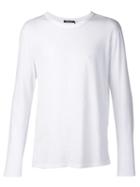 T By Alexander Wang Long Sleeve T-shirt, Men's, Size: Medium, White, Cotton