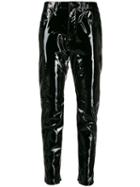 Saint Laurent Patent Tapered Trousers - Black
