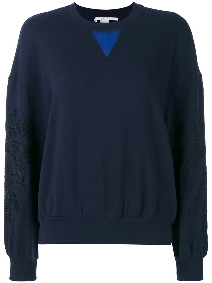 Stella Mccartney - Leaf Detail Sweatshirt - Women - Cotton - 40, Blue, Cotton