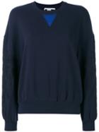 Stella Mccartney - Leaf Detail Sweatshirt - Women - Cotton - 40, Blue, Cotton