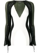 Alexander Mcqueen Laddered Colour-block Knitted Top - Green