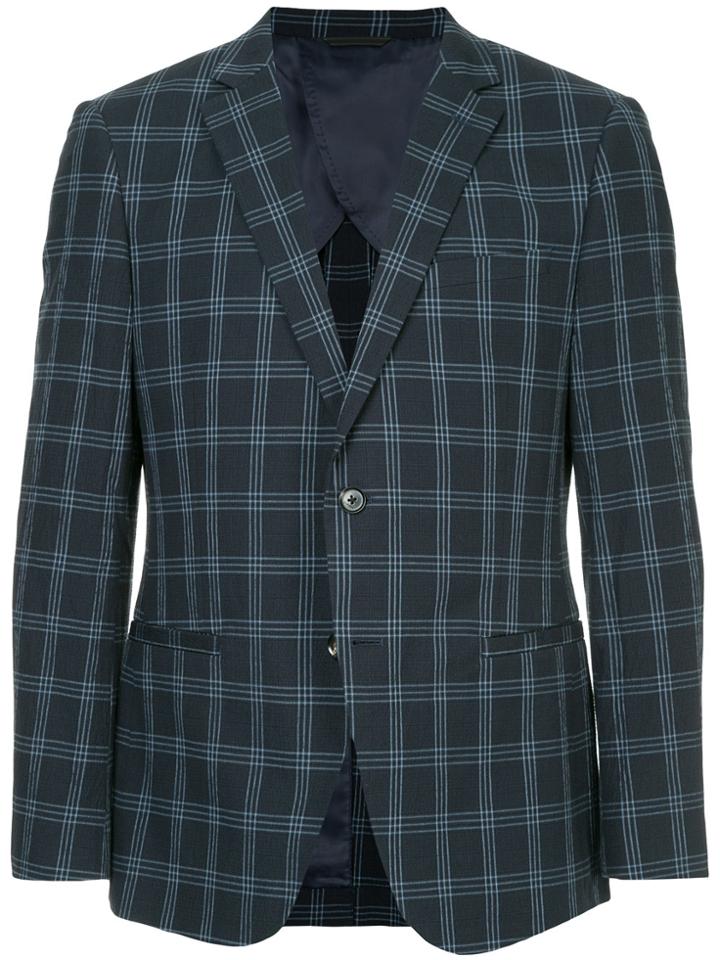 D'urban Checked Suit Blazer - Blue