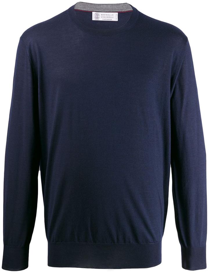 Brunello Cucinelli Crew Neck Lightweight Jumper - Blue