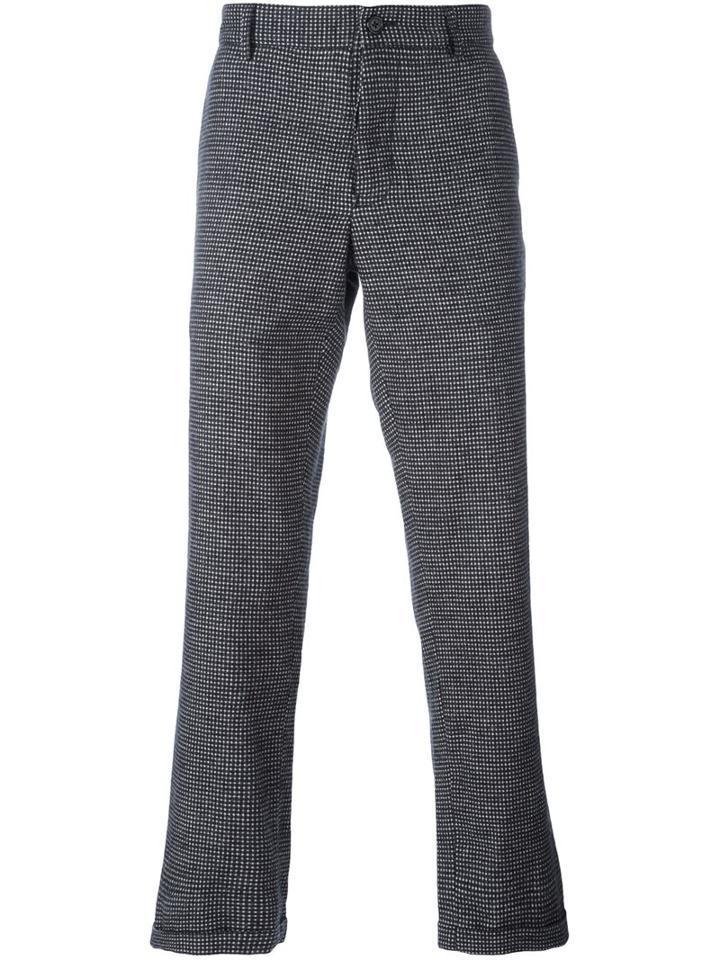 Ann Demeulemeester Grise Patterned Tapered Trousers, Men's, Size: Medium, Black, Cotton