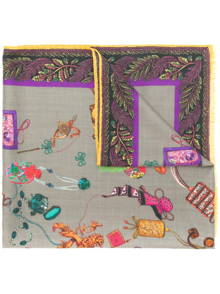 Etro Trinket Print Scarf - Grey