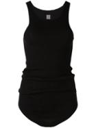 Rick Owens Curved Hem Tank Top, Women's, Size: Xs, Black, Cashmere