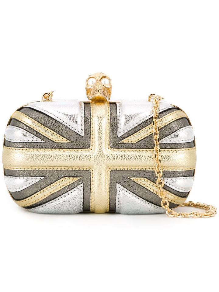 Alexander Mcqueen 'britannia Skull' Box Clutch, Women's, Black