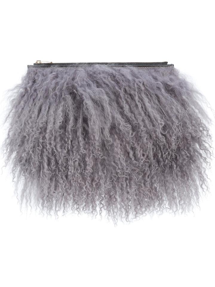 Valextra Panelled Clutch - Grey