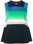 Paul Smith - Striped Flared Tank Top - Women - Cotton - M, Black, Cotton
