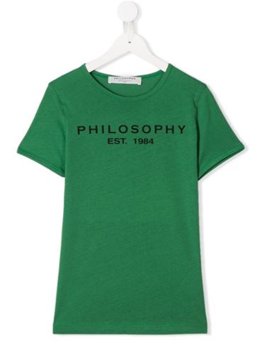 Philosophy Di Lorenzo Serafini Kids Teen Logo Patch T-shirt - Green