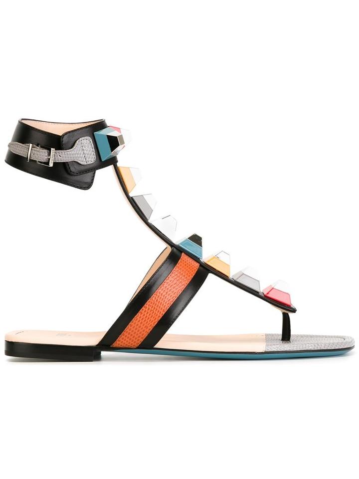 Fendi Pyramid Stud Flat Sandals