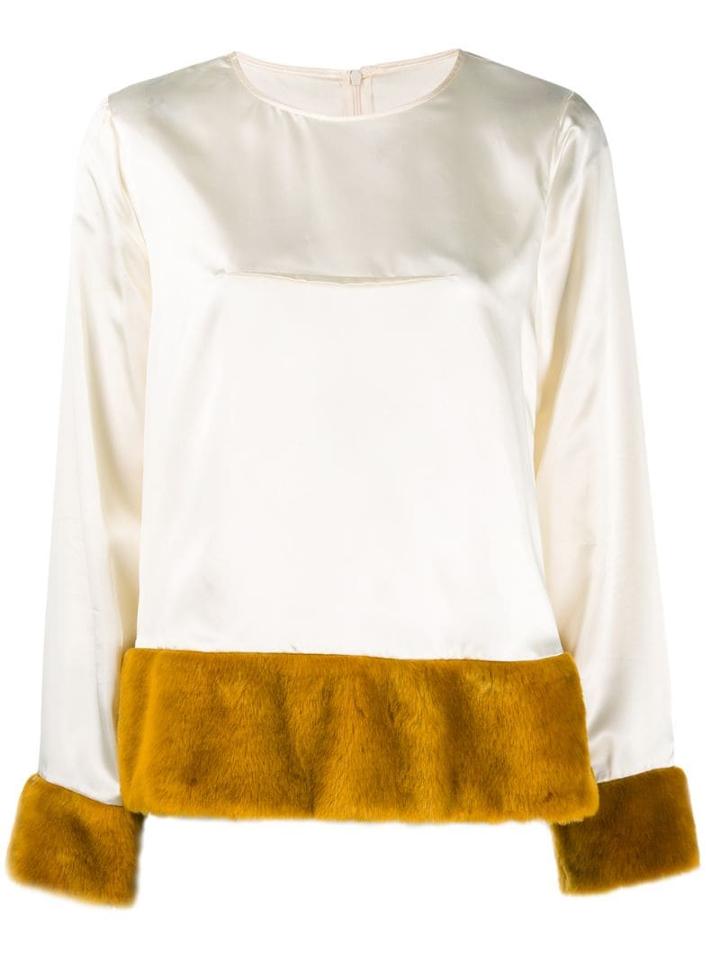Mm6 Maison Margiela Faux Fur Lined Blouse - Neutrals