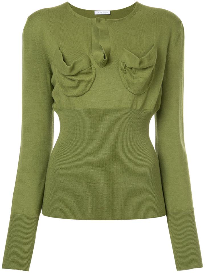 Jw Anderson Fitted Knitted Top - Green