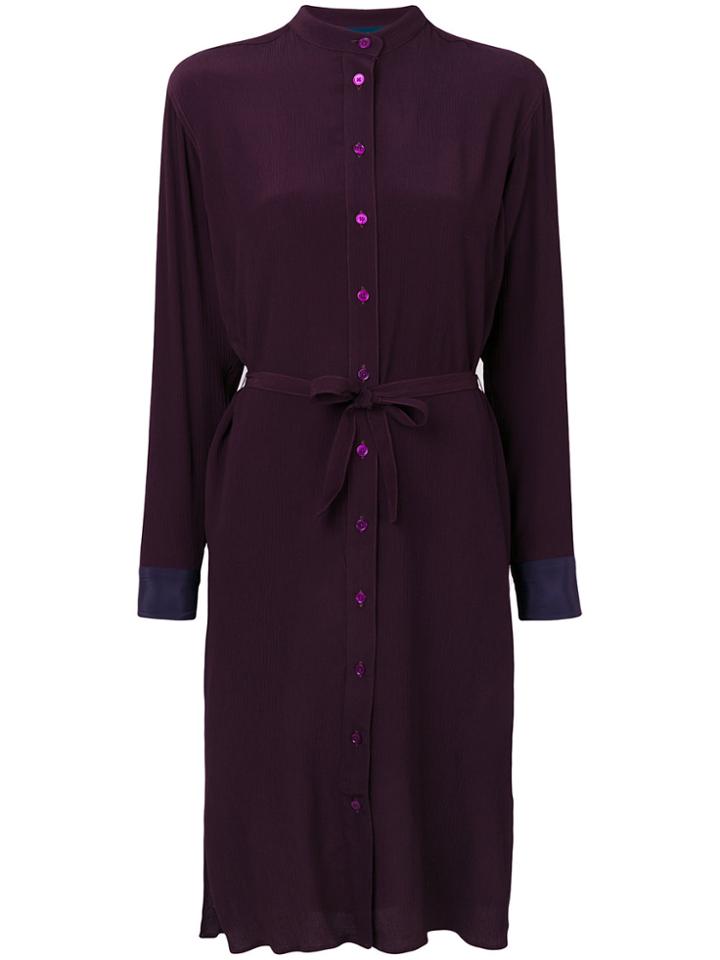 Paul Smith Shirt Dress With Waist Tie - Pink & Purple