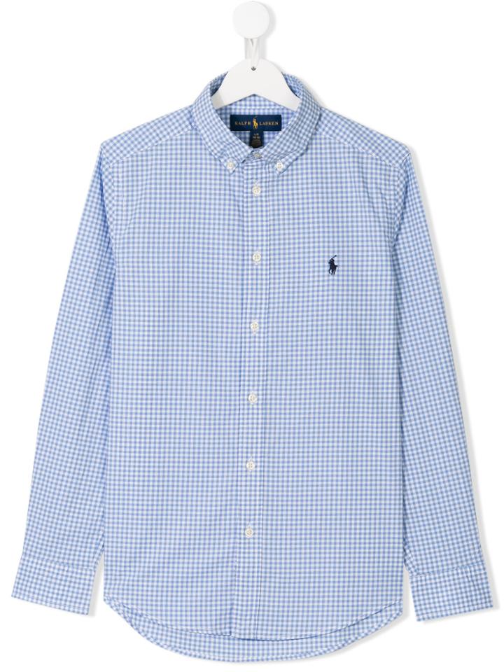 Ralph Lauren Kids Teen Checked Button-down Shirt - Blue
