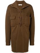 Chloé Ribbed Knit Midi Cardigan - Brown