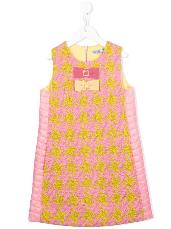 Mi Mi Sol Herringbone Patterned Dress, Girl's, Size: 10 Yrs, Pink/purple