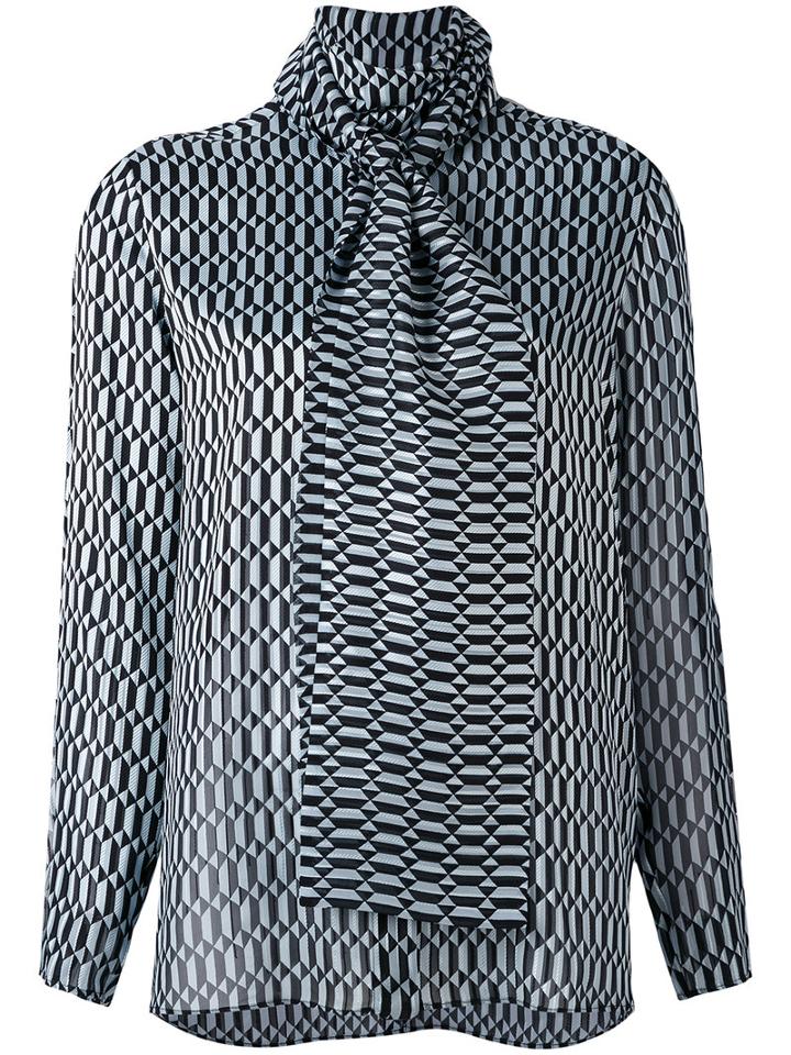 Fendi - Geometric Pattern Blouse - Women - Silk/viscose - 38, Black, Silk/viscose