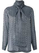 Fendi - Geometric Pattern Blouse - Women - Silk/viscose - 38, Black, Silk/viscose