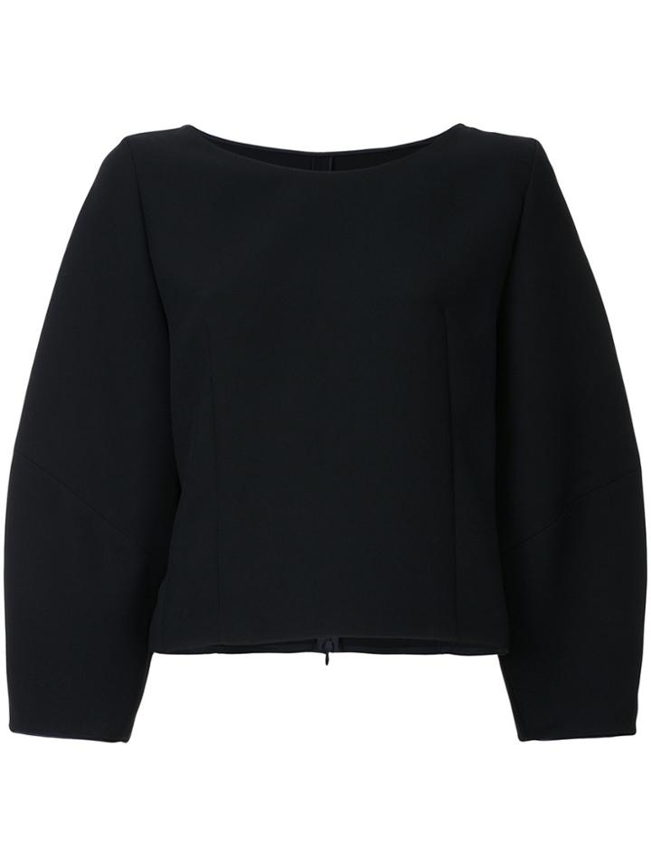 Des Prés Structured Cropped Blouse - Black