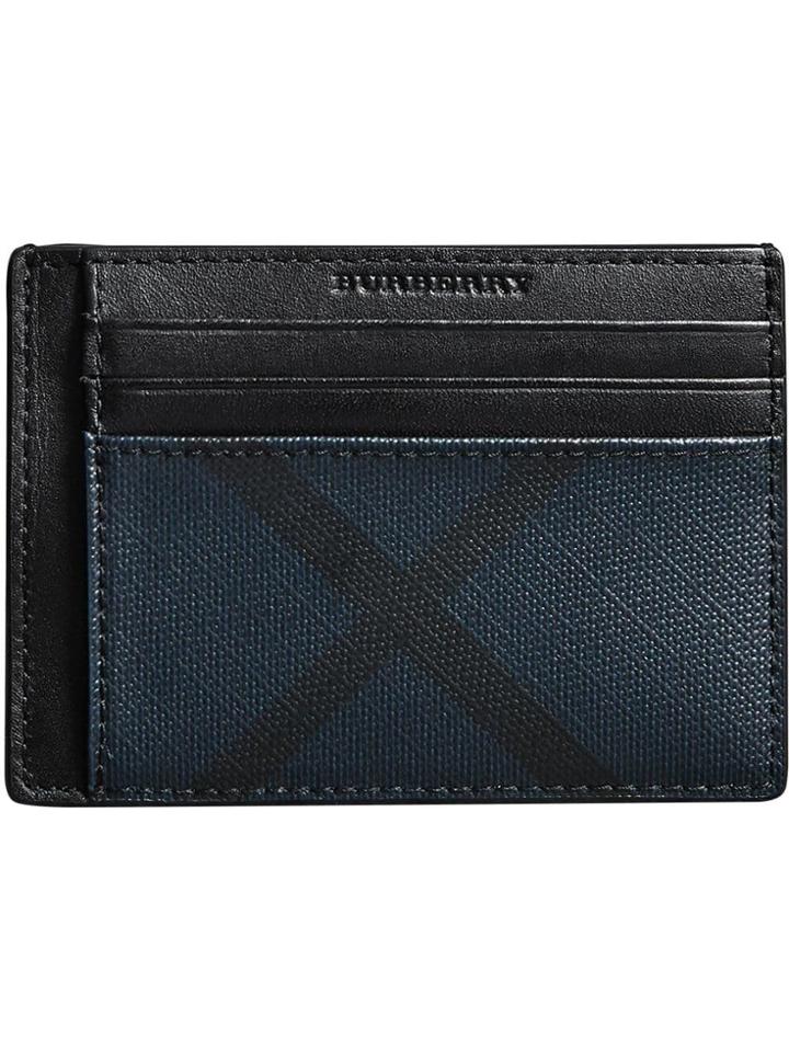 Burberry London Check Money Clip Card Case - Blue
