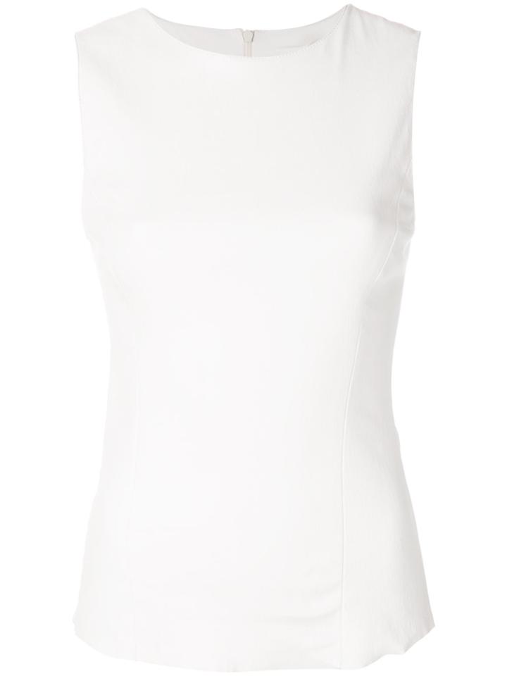 Drome Fitted Leather Top - White