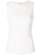 Drome Fitted Leather Top - White