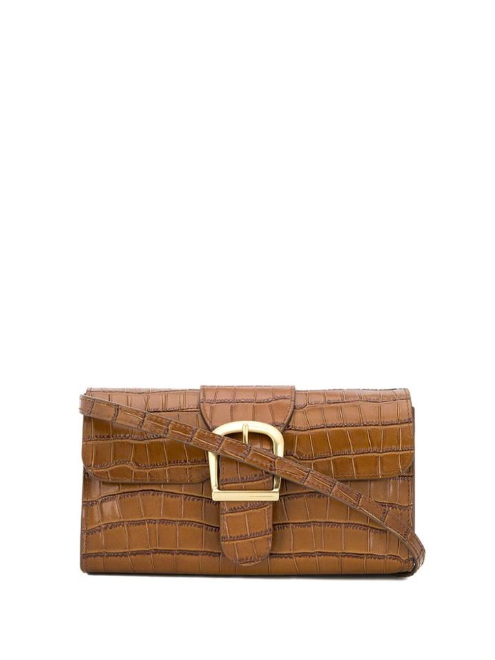 Rylan Croco-effect Shoulder Bag - Brown