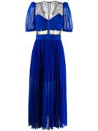 Self-portrait Lace Panel Dress - Blue