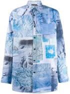 Acne Studios Map Print Shirt - Blue