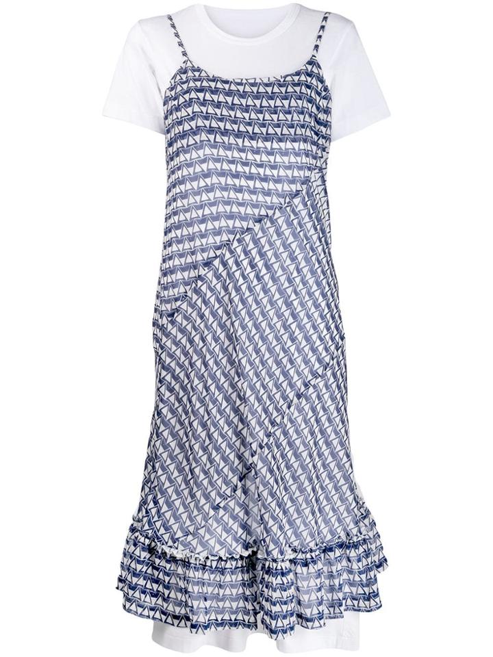Comme Des Garçons Triangle Pattern Panel Dress - White