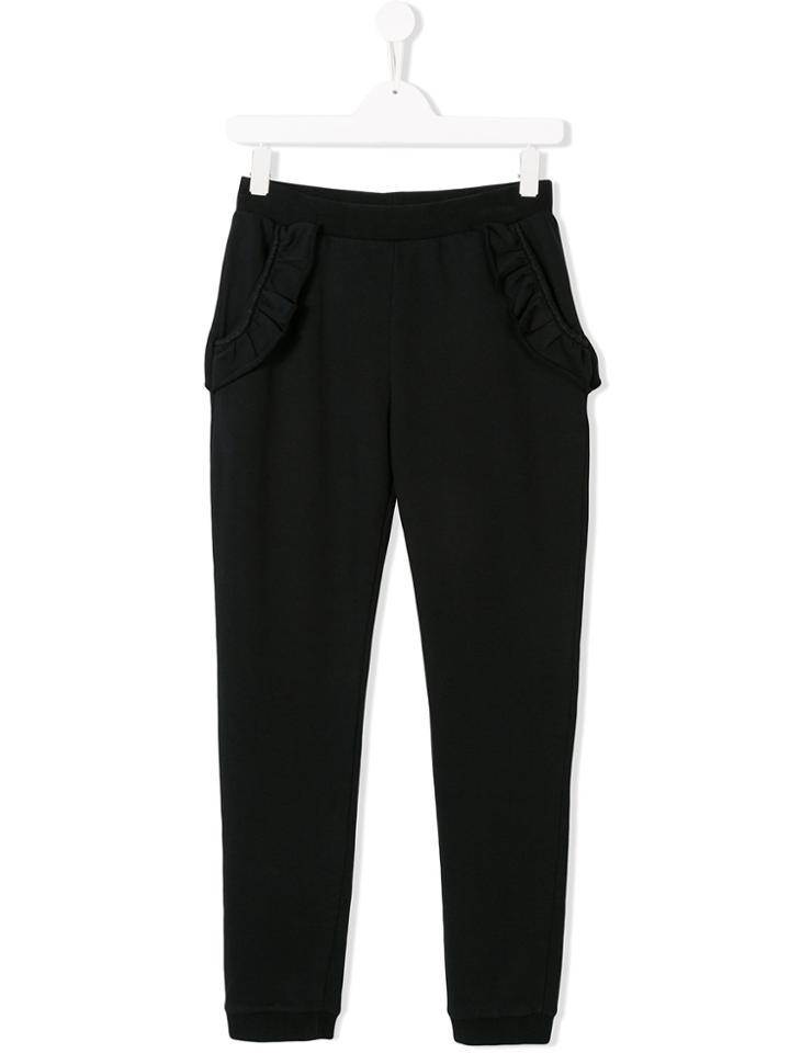 Douuod Kids Ruffle Detail Trousers - Black