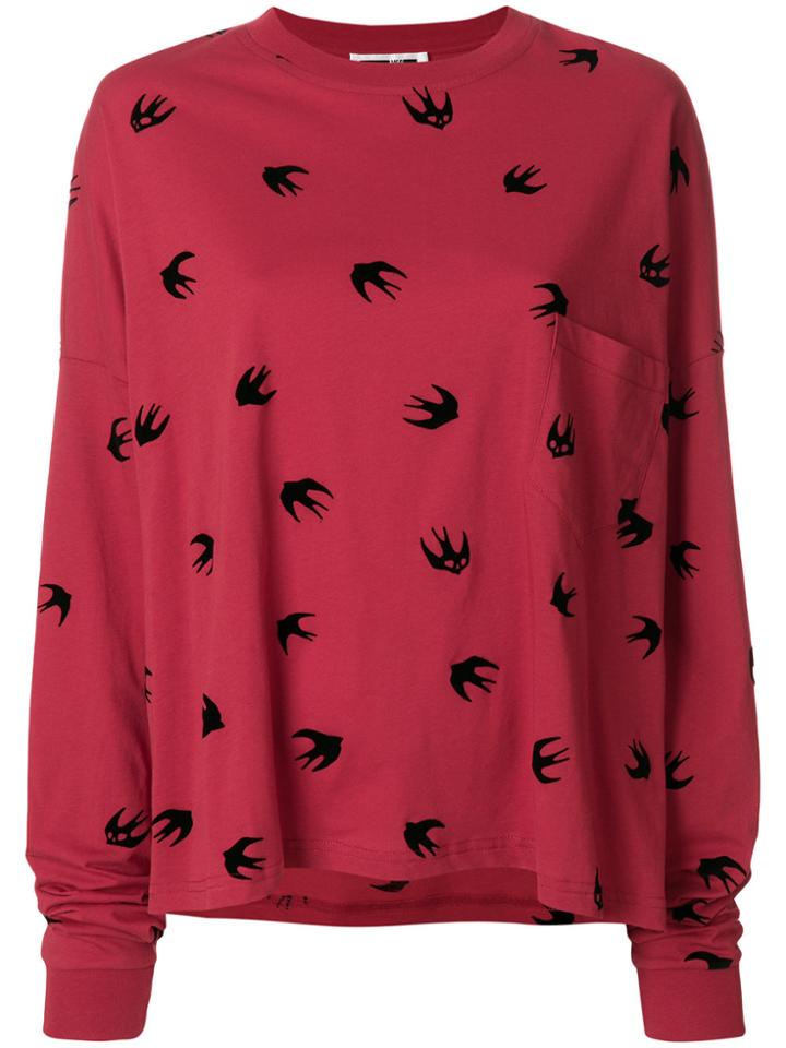 Mcq Alexander Mcqueen Swallow Long Sleeve T-shirt - Red