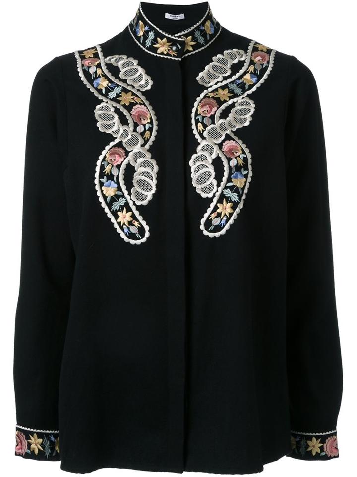 Vilshenko Embroidered Details Shirt, Women's, Size: 8, Black, Cashmere/wool