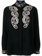 Vilshenko Embroidered Details Shirt, Women's, Size: 8, Black, Cashmere/wool