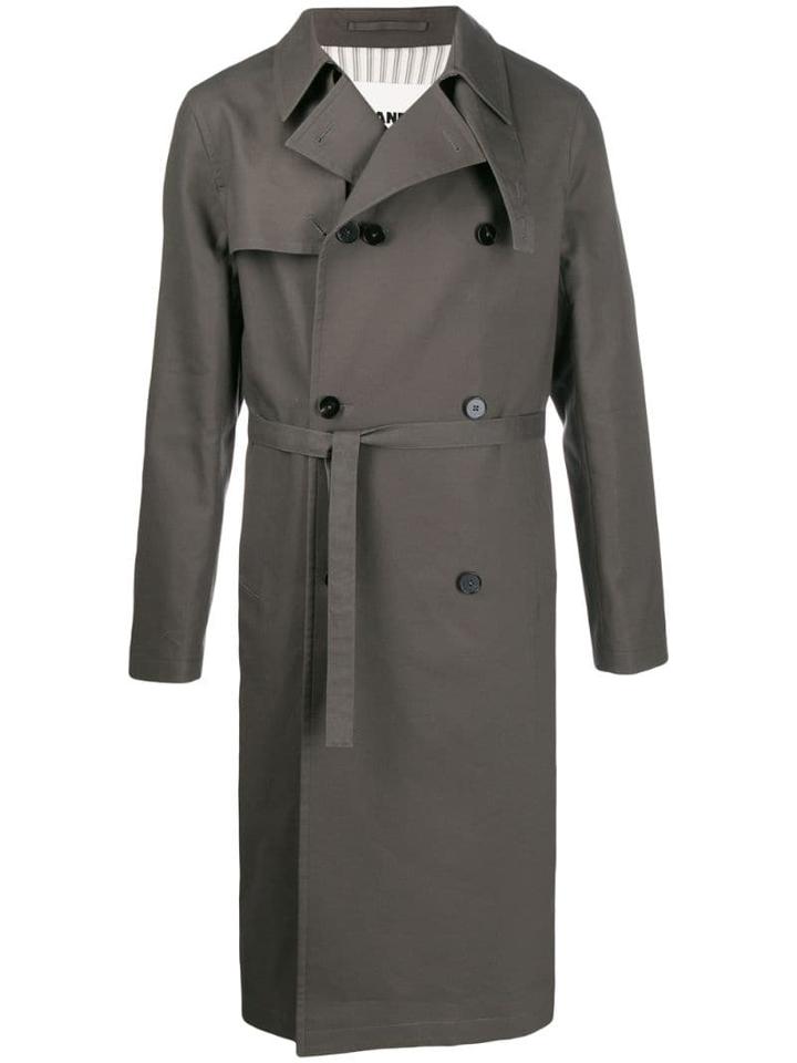 Jil Sander Double Breasted Trench Coat - Grey