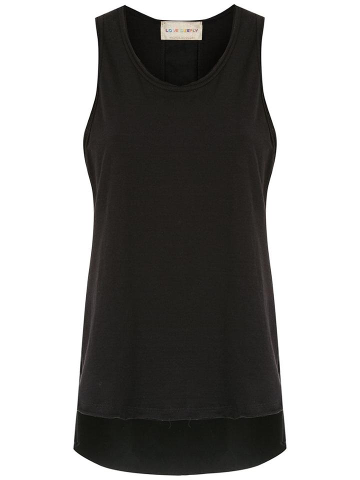 Andrea Bogosian Leather Panel Tank Top - Black