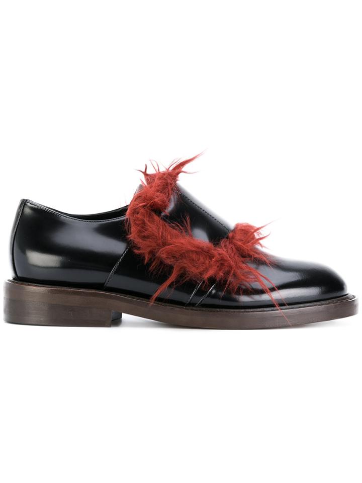 Marni Faux Fur Trim Shoes - Black