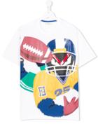 Fendi Kids Teen Fendirumi Rugby Print T-shirt - White